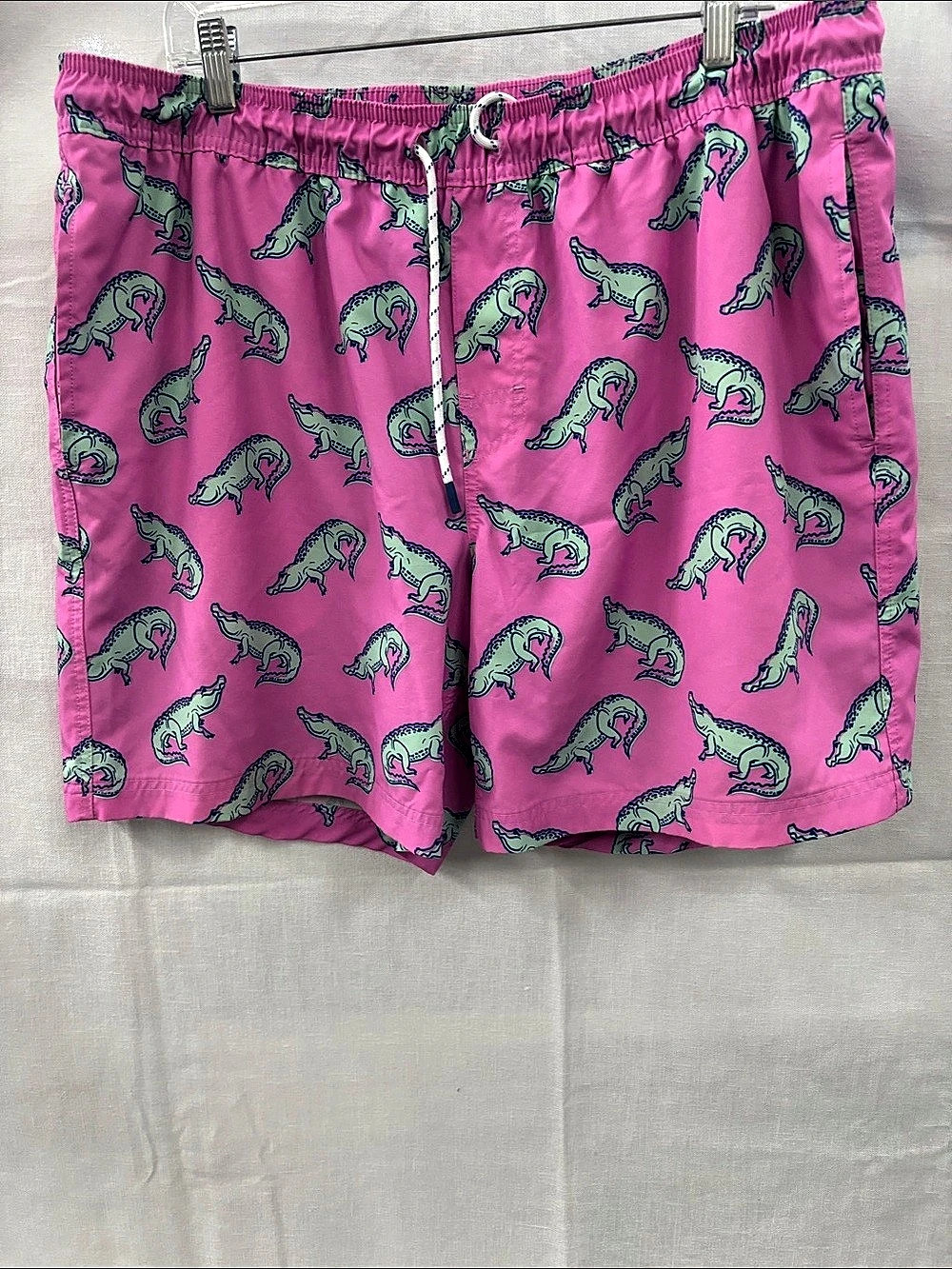 Member's Mark Men's Resort Swim Trunk Pink & Green Animal Print XL